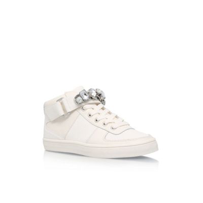Carvela White 'Luminous' flatlace up sneakers